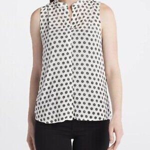 Bella Dahl Polka Dot Sleeveless Blouse, black, white, Medium
